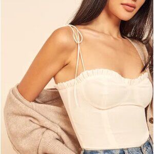 Reformation Novena Top Ivory - Size 8